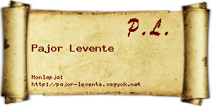 Pajor Levente névjegykártya